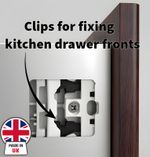 2 x Drawer Clips for Cooke & Lewis Drawer Front Clips+Covers - Fix Drawer Front