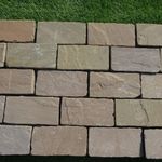 Raj Green Sandstone 100x200 Riven Setts Garden Edging Stone Block Paving