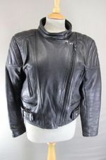CLASSIC SPORTEX A5 BLACK LEATHER BIKER JACKET 38 INCH CHEST