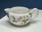 Vintage Bone China Wedgwood Wild Strawberry Creamer hand-drawn Trailing Leaves