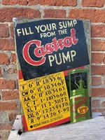 Scarce 1931 Castrol Motor Oil Price Chart Tin Sign
