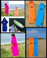 Traditional Wood Bellyboard & Beach Towel Robe Package Deal