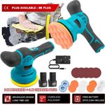 2 Battery Car Polisher Buffer Sander Polishing Machine Buffing Waxing Sponge Kit