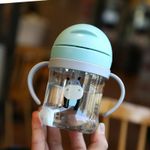 Baby Cup with Straw Bottle Drinking Water Kids Sippy Cup Handle Toddler Feeder