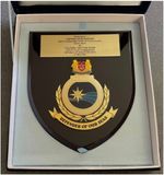 ROYAL NAVY,SINGAPORE NAVY,DEFENDER OF OUR SEAS,RARE WALL PLAQUE SHIELD.BOXED