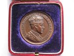 1937 Edward VIII Coronation medal bronzed lead cased 44mm GVF BHM4308