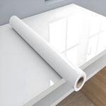 10M Gloss White Vinyl Film Wrap Back Sticky Kitchen Cupboard Door Sticker 60cm