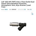  - Watts SD3-MF Backflow Preventer. ( 0061657)