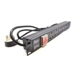 1U 6 Way PDU SURGE PROTECTED 19" Inch Horizontal Mount 13A Switched UK Sockets