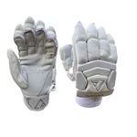 Mens Chishti Pro White Cricket Batting Gloves Leather Palm