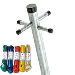 Washing Line Post Pole Clothes Drying Outdoor ONE PIECE 2.4m 8ft Galvanised Eco