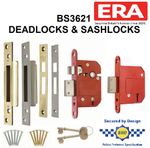 ERA British Standard Fortress Mortice Deadlocks / Sashlocks 2.5"-3.0"  BS3621 