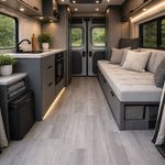 Grey Wood Effect Camper Van Vinyl Flooring! HALF PRICE! Heavy Duty Commercial