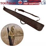 TOURBON Leather Gun Bag Slip Shotgun Case Soft Padded w/ Shoulder Strap Shooting