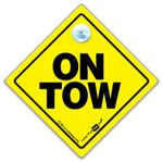 On Tow Sign Suction Cup Car Sign For Vehicles Being Towed, Car Safety Sign