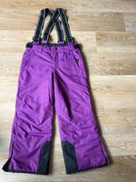 Tog24 Girls Snow Trousers Ski Salopette 128cm Purple Snowboard Warm Winter Pants