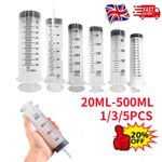 20-500ML Reusable Big Large Plastic Hydroponics Nutrient Measuring Syringe UK