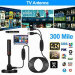 TV Antenna Indoor Outdoor Digital HD Freeview Aerial Ariel with Magnetic Base