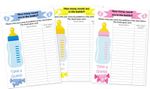 How many sweets in the bottle? Baby Shower 22 Player Game card - sweets 