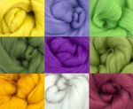 Spring - pack of 9 Merino Felting Wool Topps for Needle and Wet Felting