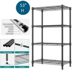 MZG Shelf Metal Shelving Storage Rack Garage Shelves Utility Racks 4 Tier 53"H