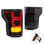 VLAND LED Tail Lights For Ford F150 15-20 Amber Sequential Turn Signal Full Smo