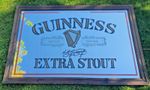 STUNNING ORIGINAL VINTAGE GUINNESS MIRROR IN WOODEN FRAME