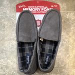 Wembley Men's Moccasin Slippers Suede Memory Foam Gray XL 11-12 Indoor Outdoor