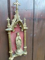 French Religious Small  Cast  Statue of Our Lady of Christians shrine