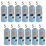 12x Compressed Air Can 400ml Spray Duster Multi Purpose Cleaner Laptop Keyboard