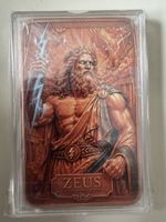 Zeus 5oz .999 Fine Copper Bar Olympian Myths Series Greek Gods Collectable