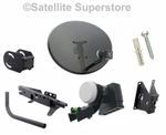 80cm Zone 2 Satellite Dish With Wall Mount & Quad LNB for Sky + HD Freesat PVR