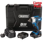 Draper 55343 20V D20 Brushless Impact Wrench 1/2" 2x Batteries And Charger