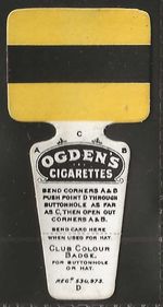 OGDENS-FOOTBALL CLUB BADGES 1910 (SHAPED)-#05- BRAMLEY NEWPORT YORK RUGBY