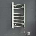 Chrome White Heated Towel Rail Radiator Straight Electric Bathroom Heating Rad