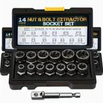 14PCS Damaged Impact Screw Removal Bolt Nut Extractor Twist Socket Tool Kit Set！