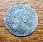 1698 Threepence Silver Coin. King William III