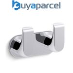Kohler Avid Wall Mounted Double Robe Dressing Gown Towel Hook Polished Chrome