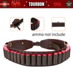 TOURBON Genuine Leather Bandoliers 12GA Ammo Belt Shotgun Cartridge Carry Case
