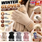 Luxury Winter Cashmere Gloves for Women Warm Touchscreen Full Finger Mittens