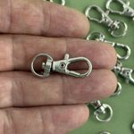 50 Silver Tone Metal Alloy Lobster Clasp Swivel Hooks, 31mm snap clips