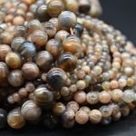 Moonstone Round Beads, Multi-Colour Black, 4 6 8 10mm, 14", for Jewellery Making
