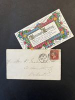 QV GB 1868 Christmas Card! 1d Penny Red SG43 ED Cover Plate 114 DEC 25 Cancel!!