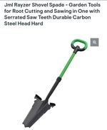 JML Rayzer Shovel Spade Garden Spade Serrated Saw Teeth for Roots Carbon Steel