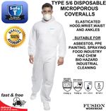 DISPOSABLE COVERALL (TYPE 6/5 SAME AS TYVEK),DEEP CLEANING,ASBESTOS,FIBRE GLASS
