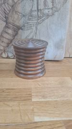 Treen Tobacco Jar Styke Wood S.A. Made In England Vintage Collectable VGC 9cm