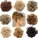 Curly Real as human Messy Bun Hair Piece Scrunchie Updo Natural Hair Extensions