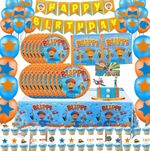 BLIPPI Tableware Set Plate Tablecloth Kid's Birthday Birthday Decoration