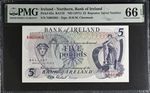 Gem UNC 5 pounds 1971 Bank of Ireland 62a 66 EPQ Northern Ireland