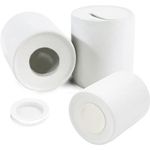 36 Sublimation White Ceramic Coin Money Box with Coin Slot, Rubber Stopper